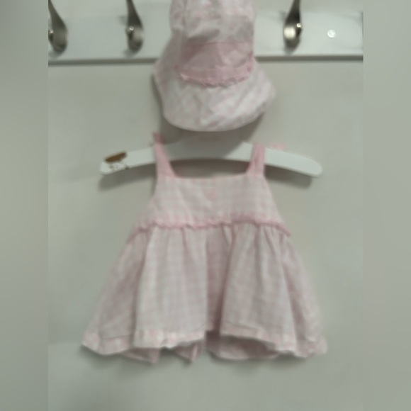 Lili Gaufrette Check Summer Tunic Blouse with Matching Hat - Picture 16 of 16